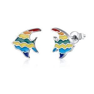 (Bild für) Regenbogenfisch-Ohrstecker im Pandora-Stil - SCE824