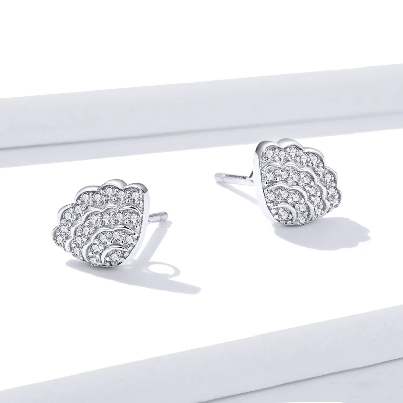 (Bild für) Romantische Muschel-Ohrstecker im Pandora-Stil - BSE342 - Ansicht 4