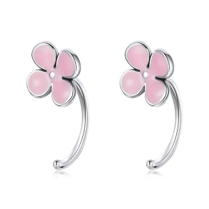(Bild für) Rosa Blumen-Ohrstecker im Pandora-Stil - SCE1286