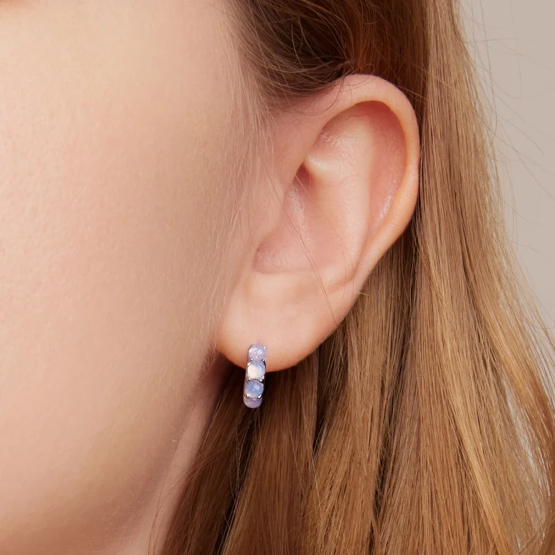 (Bild für) Rosa Glas-Ohrstecker im Pandora-Stil - SCE1452 - Ansicht 6