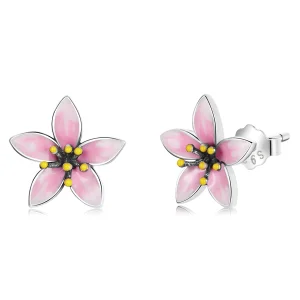 (Bild für) Rosa Sakura-Ohrstecker im Pandora-Stil - SCE1273