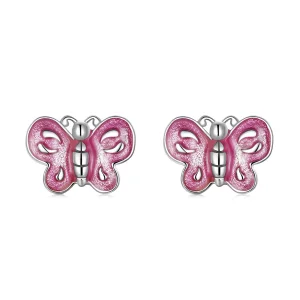 (Bild für) Rosa Schmetterlings-Ohrstecker im Pandora-Stil - SCE1344