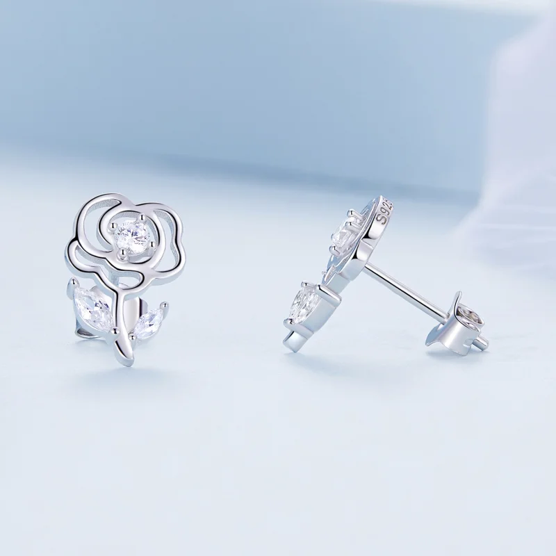 (Bild für) Rosen-Ohrstecker im Pandora-Stil - BSE714 - Ansicht 4