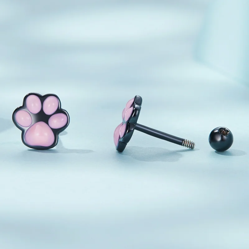 (Bild für) Süße Katzenpfoten-Ohrstecker im Pandora-Stil - SCE1516 - Ansicht 3