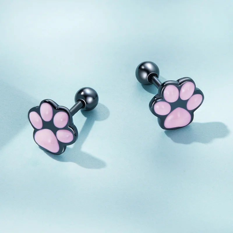 (Bild für) Süße Katzenpfoten-Ohrstecker im Pandora-Stil - SCE1516 - Ansicht 4