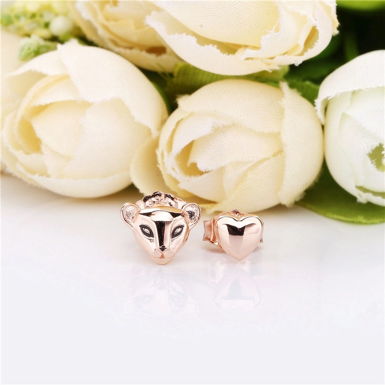(Bild für) Ohrstecker mit Löwenprinzessin und Herz, Pandora Rose™ - 288022EN16 - Ansicht 2