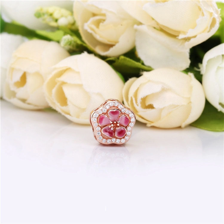 (Bild für) PANDORA Funkelnder Pfirsichblüten-Blumenanhänger - 788079CZ - Ansicht 2