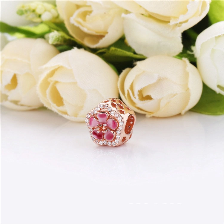 (Bild für) PANDORA Funkelnder Pfirsichblüten-Blumenanhänger - 788079CZ - Ansicht 3