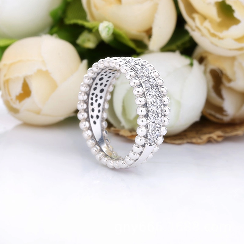 (Bild für) PANDORA Pavé-Bandring mit Perlen - 198676C01 - Ansicht 3