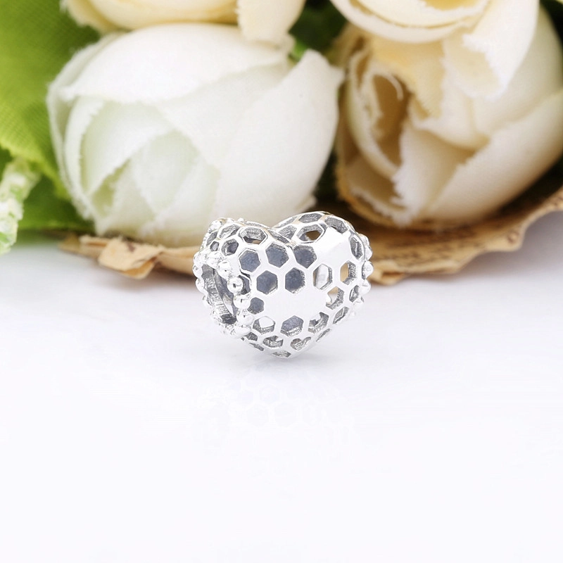 (Bild für) PANDORA Bee Happy Honeycomb Herz Charm - 798769C00 - Ansicht 3