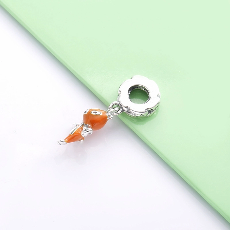 (Bild für) PANDORA Disney-Anhänger aus Sterlingsilber mit orangefarbenem Vogel und orangefa - Ansicht 3