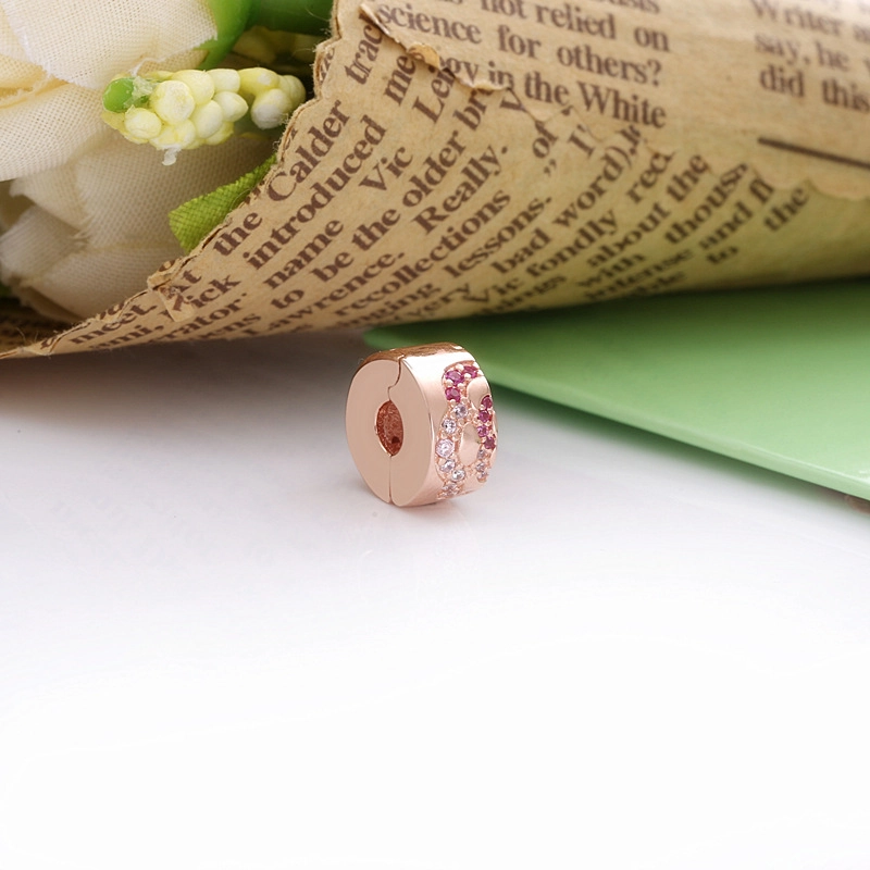 (Bild für) PANDORA Spacer-Clip-Charm mit Fächermuster in Rosa - 788153C01 - Ansicht 3