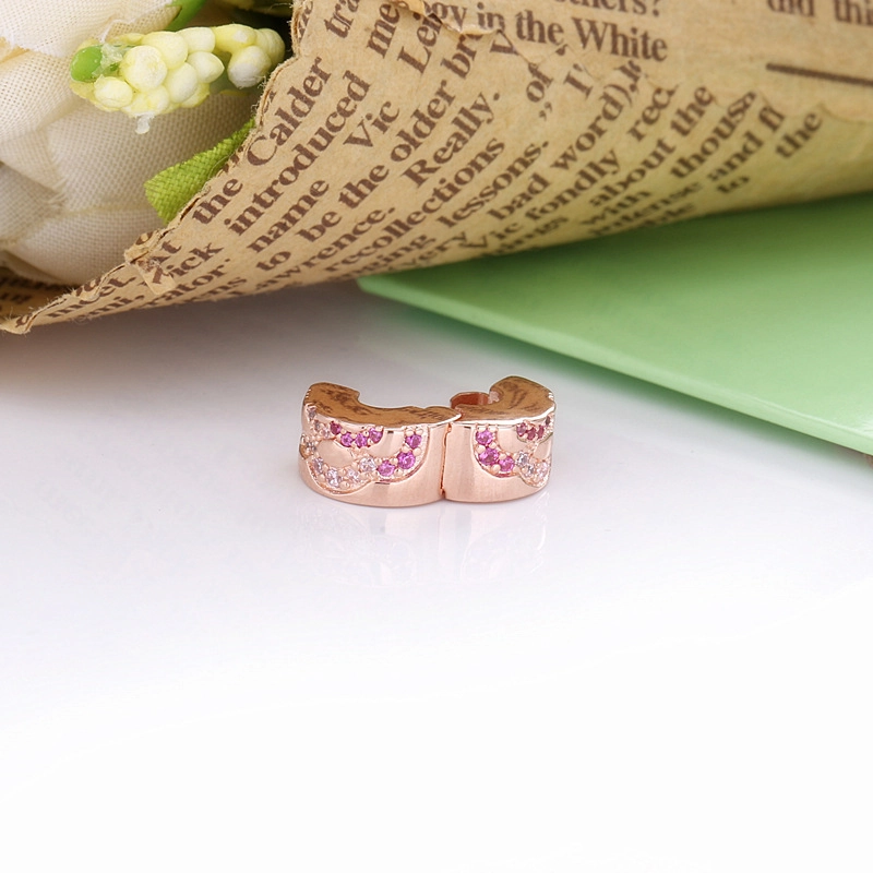 (Bild für) PANDORA Spacer-Clip-Charm mit Fächermuster in Rosa - 788153C01 - Ansicht 4