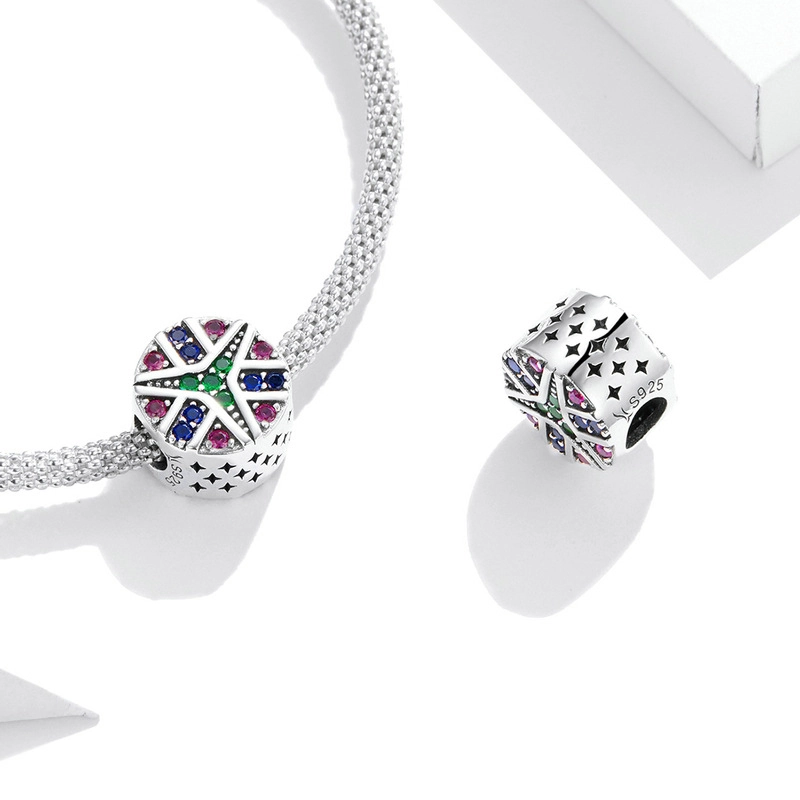 (Bild für) Buntes Glücksstern-Charm im Pandora-Stil aus Silber - SCC1683 - Ansicht 3