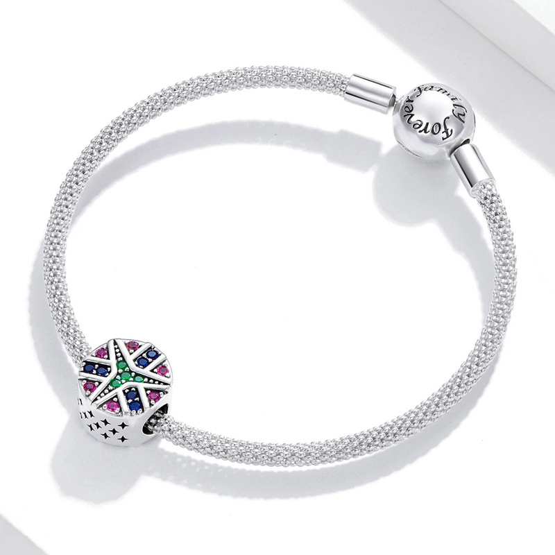 (Bild für) Buntes Glücksstern-Charm im Pandora-Stil aus Silber - SCC1683 - Ansicht 4