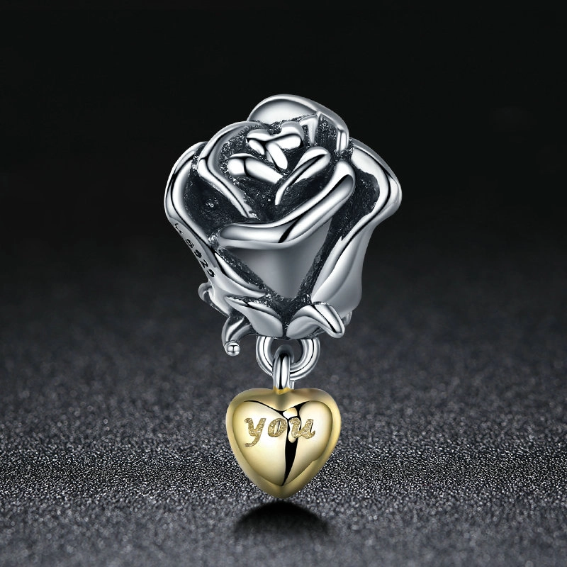 (Bild für) Zweifarbiger „I Love You“-Charm im Pandora-Stil - SCC455 - Ansicht 3