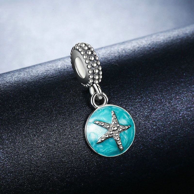 (Bild für) Pandora-Stil, silberner Sommer-Stil, blaues Meer-Ohrhänger - SCC136 - Ansicht 5