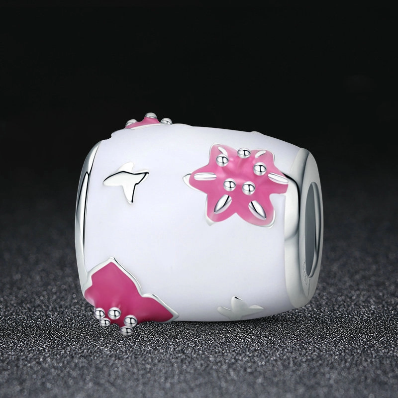 (Bild für) Charm „Blumen und Schmetterlinge“ im Pandora-Stil - SCC446 - Ansicht 2