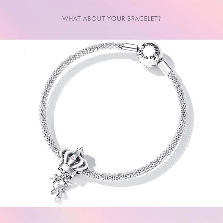 (Bild für) Charm mit Krone und Schleife im Pandora-Stil - SCC2259 - Ansicht 8