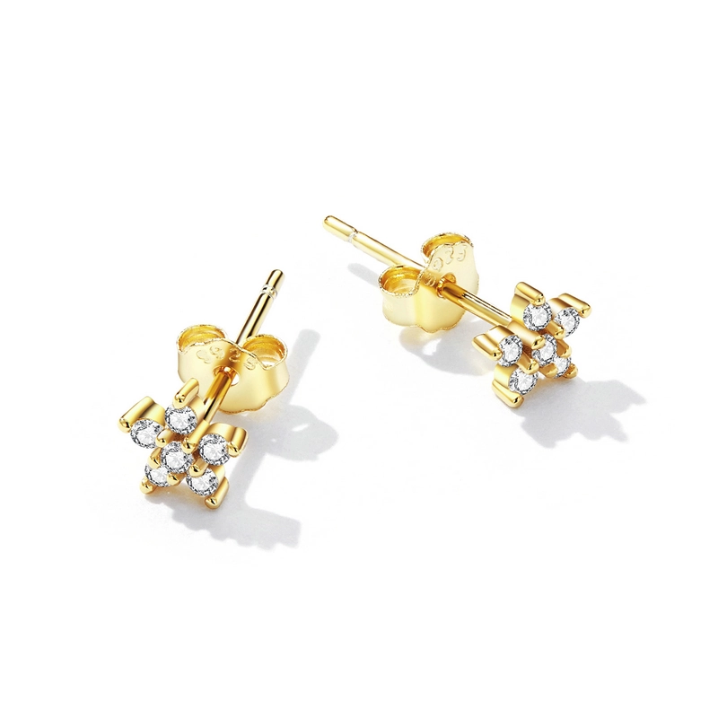 (Bild für) Mini-Blumen-Ohrstecker im Pandora-Stil - BSE598-B - Ansicht 2