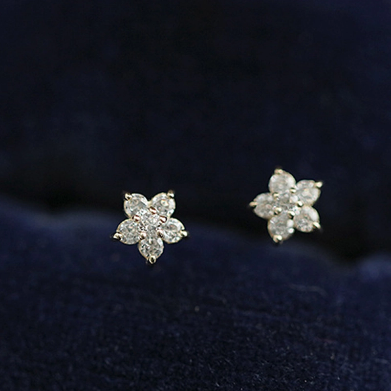 (Bild für) Mini-Blumen-Ohrstecker im Pandora-Stil - BSE598-B - Ansicht 4
