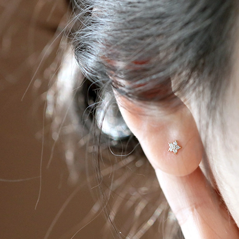 (Bild für) Mini-Blumen-Ohrstecker im Pandora-Stil - BSE598-B - Ansicht 5