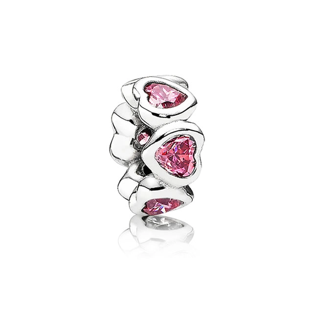 (Bild für) PANDORA Rosa funkelnder Herz-Abstandshalter - 791252CZS