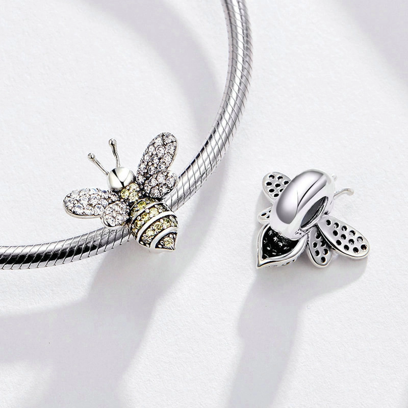 (Bild für) Silberner Bienen-Charm im Pandora-Stil - SCC1194 - Ansicht 5